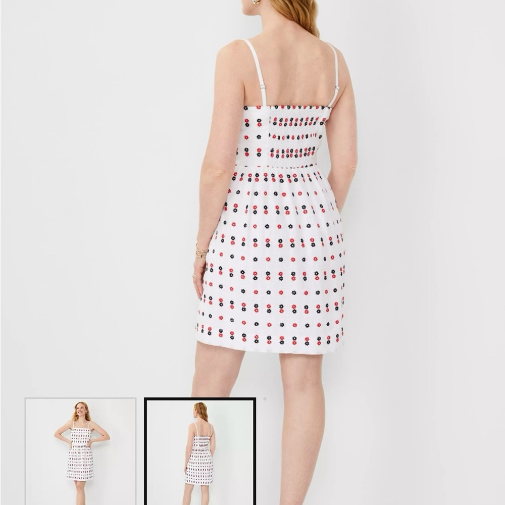 Ann Taylor Petite Smocked Back Flare Dress